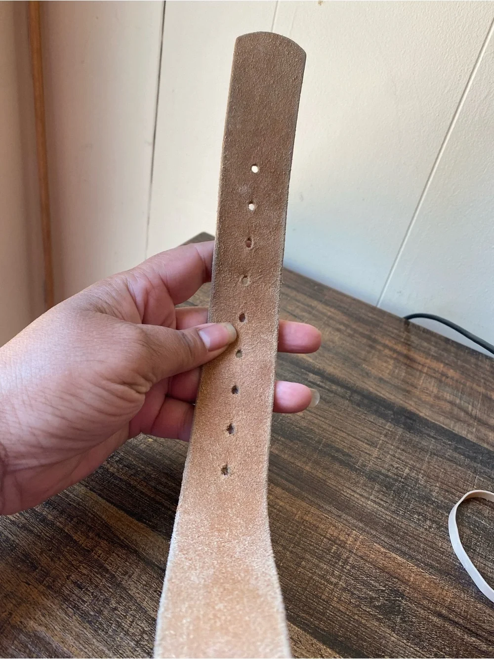 Vintage Textured Leather Belt,  26”